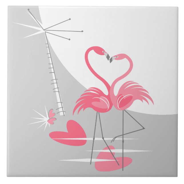 Carreau Flamant rose Love Grande Lune (Devant)