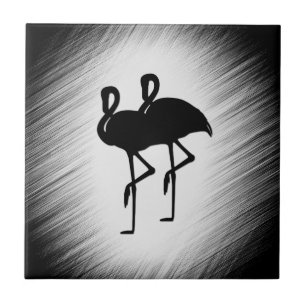 Carreau Flamant rose noir et blanc