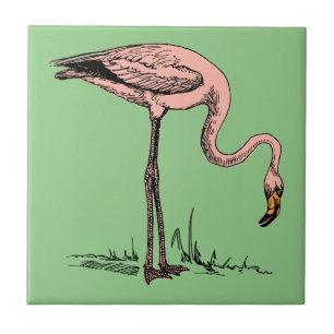 Carreau Flamant rose rose élégant - esthétique Vintage