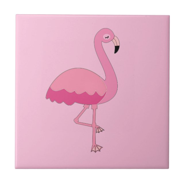 Carreau Flamant Rose Tropical  (Devant)