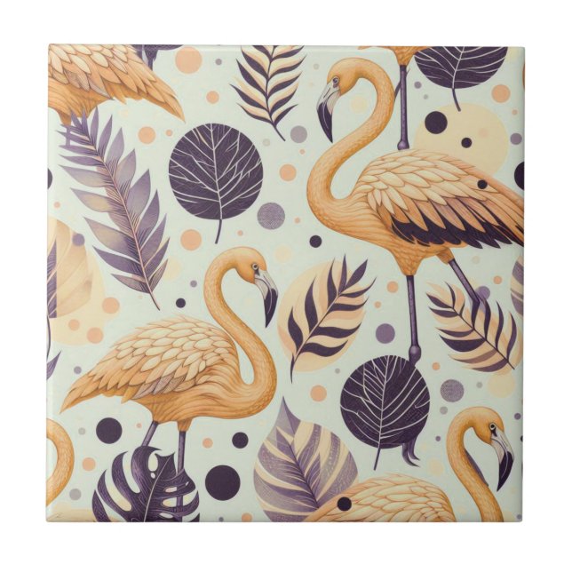 Carreau Flamant rose vintage sans couture (Devant)