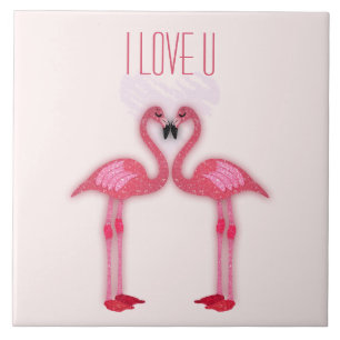 Carreau flamants roses - Je t'aime - pour la maison