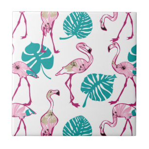 Carreau Flamants roses roses