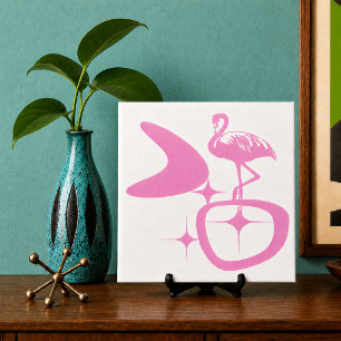 Carreau Flamingo Rose Forme Rétro Atomique Moderne du Mili