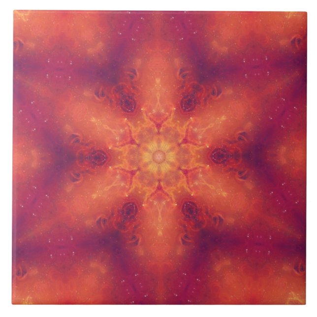 Carreau Flamme flamboyante Phoenix brûler flocon de neige (Devant)