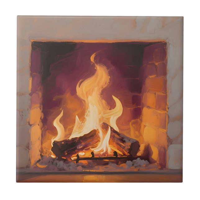 Carreau Flammes de cheminée cosy (Devant)