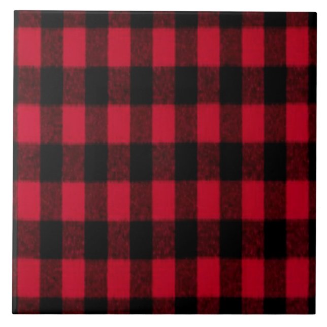 Carreau Flannel Buffalo Plaid Rouge lombard texture (Devant)