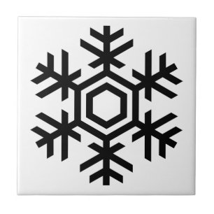Carreau Flèche de neige noire et blanche