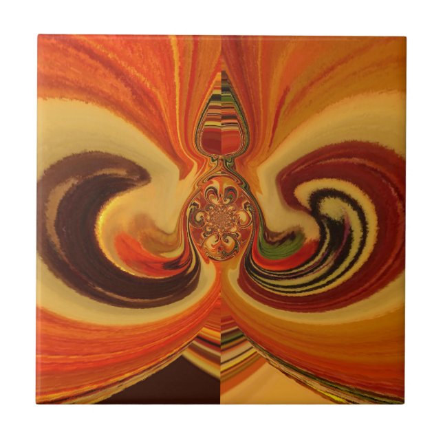 Carreau Flèches Abstraites avec Teardrop Center Art Print (Devant)