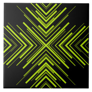 Carreau Flèches en Lime vert et noir