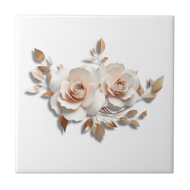 Carreau Fleur 3D White Blush (Devant)