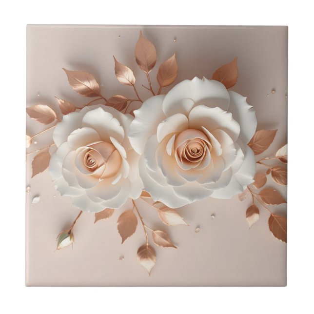 Carreau Fleur 3D White Blush (Devant)
