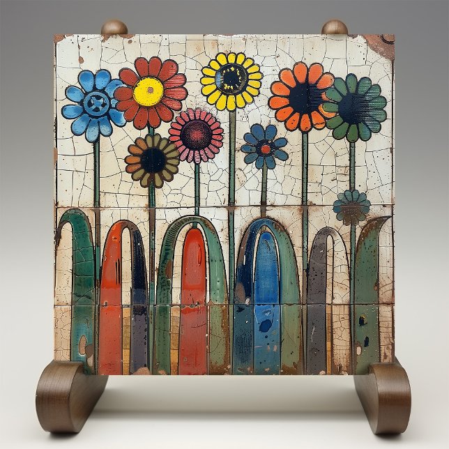 Carreau Fleur Baie Crackle Glaze Carrelage en céramique (Créateur téléchargé)