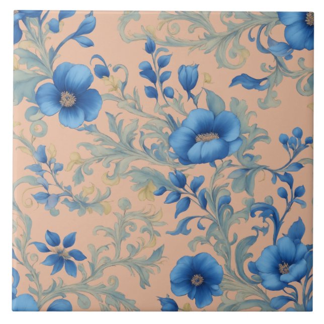 Carreau Fleur bleue (Devant)
