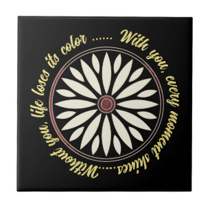 CARREAU FLEUR CADEAU MODERNE DE MAMAN PAPA SOEUR FILS PATR