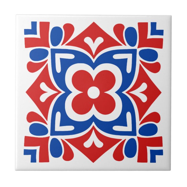 Carreau Fleur d'art populaire (Devant)