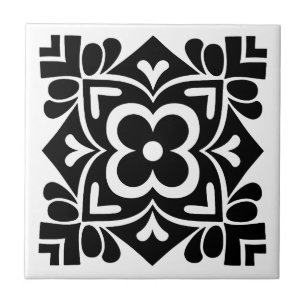 Carreau Fleur d'art populaire
