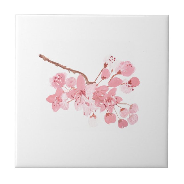 Carreau Fleur de cerisier Floral Rose Rustique Chic Pretty (Devant)