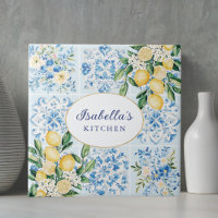 Fleur de citron italien bleu aquarelle personnalis