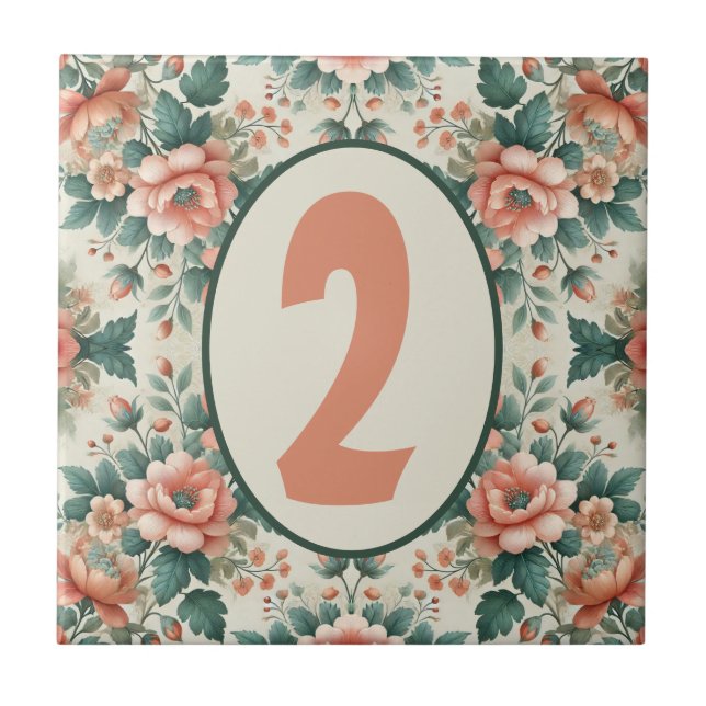 Carreau Fleur de Cottage Campagnard Personnalisable (Devant)