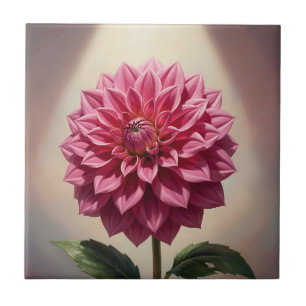 Carreau Fleur de dahlia rose botanique