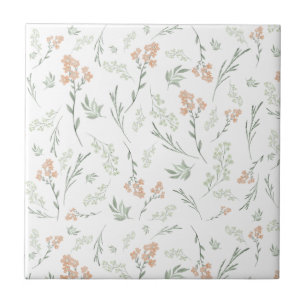 Carreau Fleur de fleur sauvage aquarelle sauge