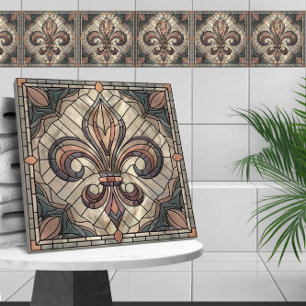 Carreau Fleur-de-lis - Art de la mosaïque de verre