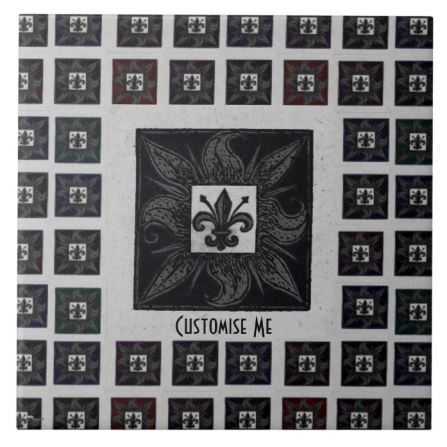 Carreau Fleur de Lis (Black) (Devant)