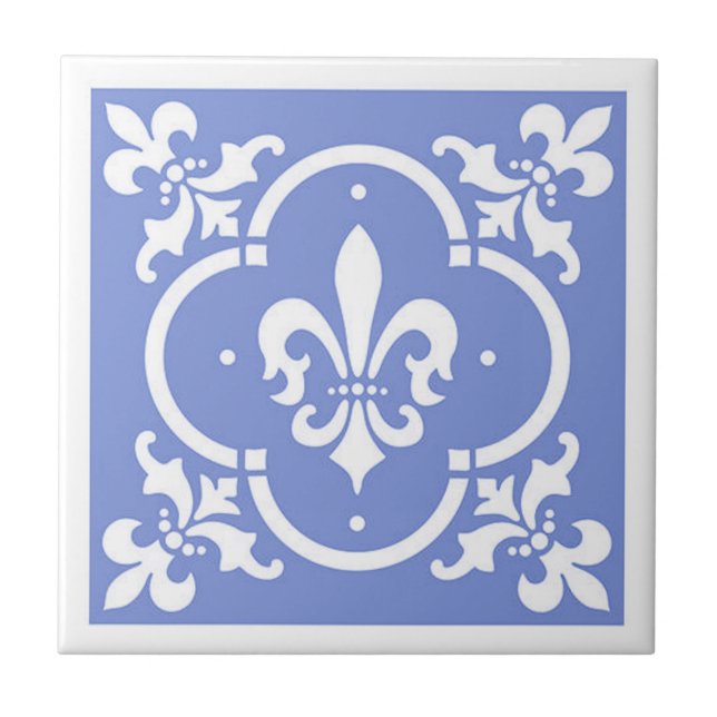 Carreau Fleur De Lis Bleu (Devant)