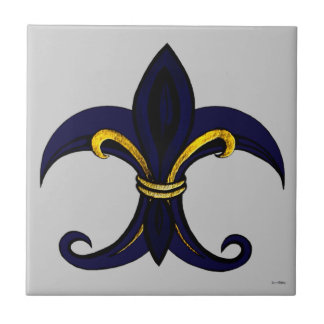 Carreau Fleur de lis bleu/or