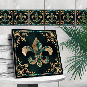 Carreau Fleur de lis de luxe - Abalone Shell et Or