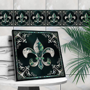 Carreau Fleur de lis de luxe - Abalone Shell et Pearl