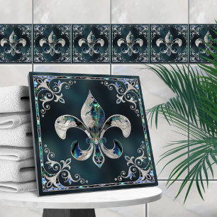 Carreau Fleur de lis de luxe - Abalone Shell et Pearl