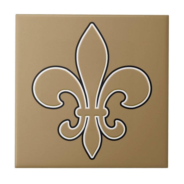 Carreau Fleur de Lis Gold avec contour blanc et noir (Devant)