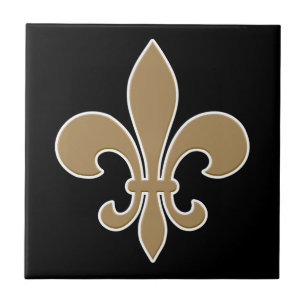 Carreau Fleur de Lis Gold avec contour blanc et noir