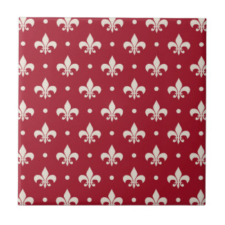 Carreau Fleur de Lis motif sur arrière - plan rouge