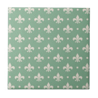 Fleur de Lis motif sur arrière - plan vert