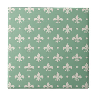 Carreau Fleur de Lis motif sur arrière - plan vert