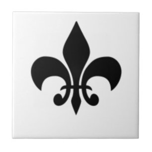 Carreau Fleur De Lis Noir Et Blanc