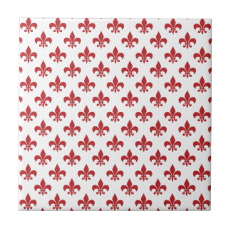 Carreau Fleur-de-lys rouge et blanc