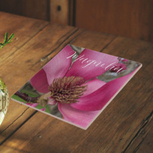 Carreau Fleur de Magnolia à plateau rose