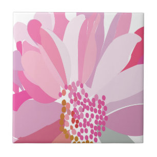 Carreau Fleur de marguerite rose