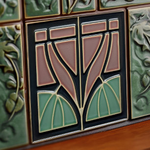 Carreau Fleur de Menthe Symétrie du Milieu du Siècle Arts