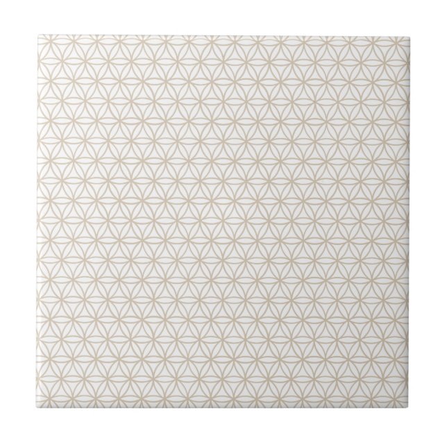 Carreau Fleur de motif de la vie : Beige (Devant)