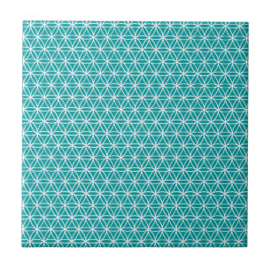 Carreau Fleur de motif de la vie : Teal