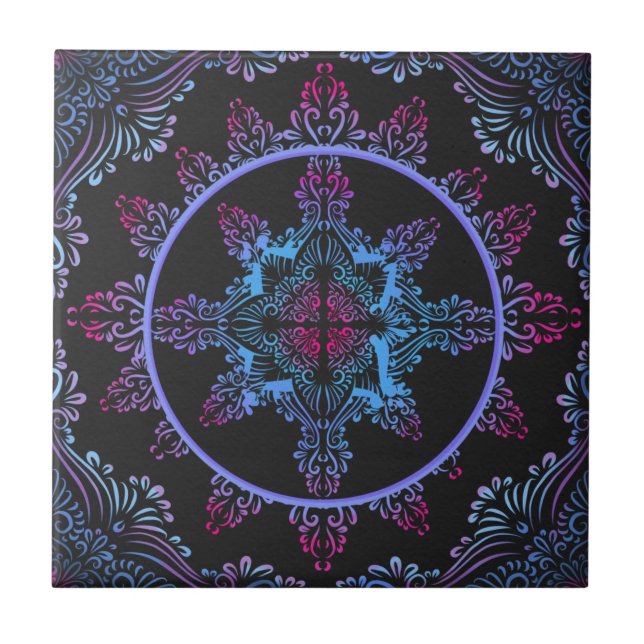 Carreau Fleur de nuit Mandala (Devant)
