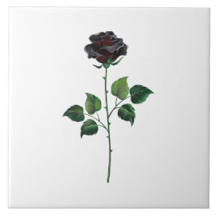 Carreau Fleur de rose noire