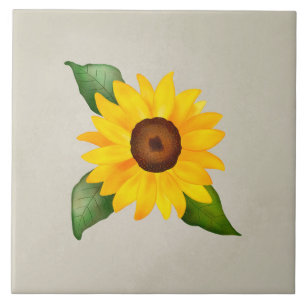 Carreau Fleur de tournesol couleur jaune beige