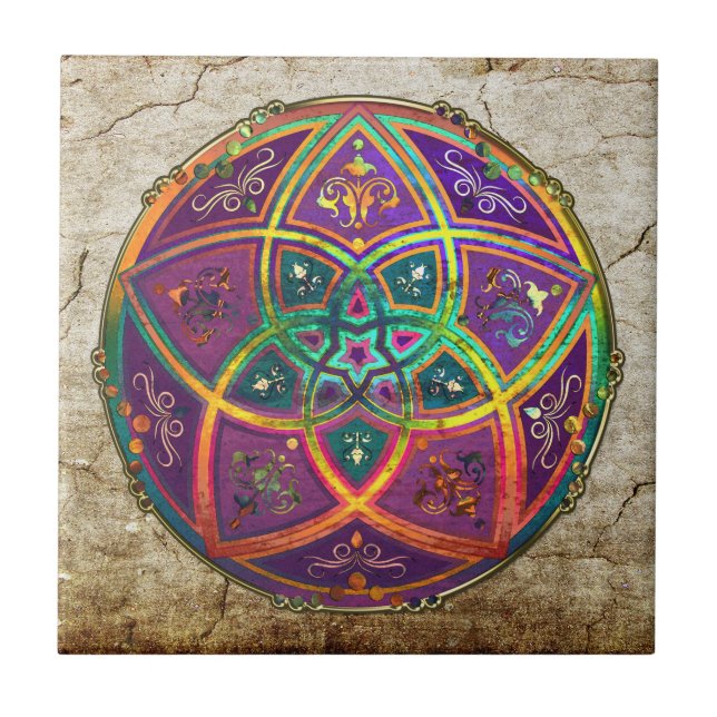 Carreau Fleur de Vénus d'or antique oriental de fineART (Devant)