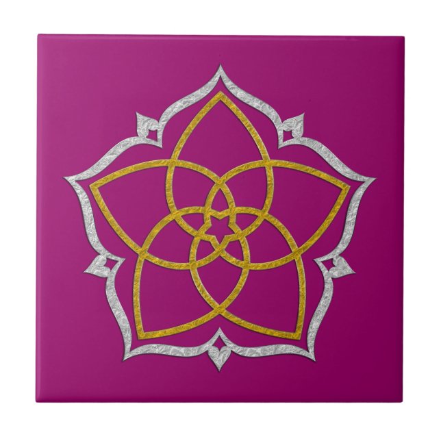 Carreau FLEUR DE VENUS / Venusblume Lotus OR ARGENT (Devant)